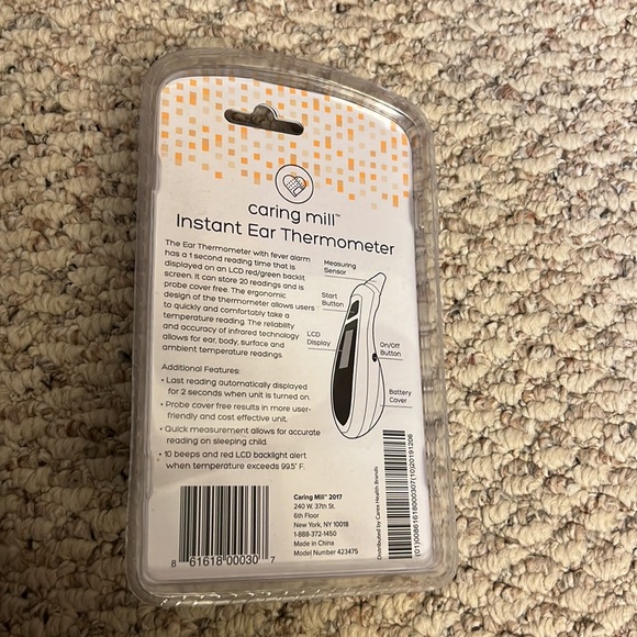 Caring Mill Instant Ear Thermometer, New
In factory sealed packaging - Picture 9 of 10